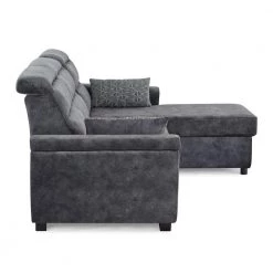 Serta 2-Piece Dark Grey Miles Multifunctional L-Shaped Sectional Sofa with Wood Legs by Lifestyle Solutions -Basicwise Online Shop grey lifestyle solutions sectional sofas ftm sect dg set d4 1000