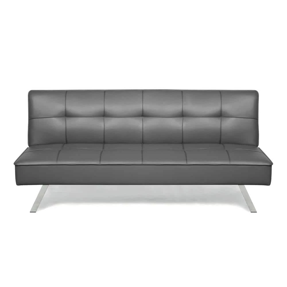 Cat Multi-Functional Sofa Lounger Sleeper by Serta Dream Convertibles in Dark Gray Faux Leather by Lifestyle Solutions 1 Cat Multi-Functional Sofa Lounger Sleeper by Serta Dream Convertibles in Dark Gray Faux Leather by Lifestyle Solutions