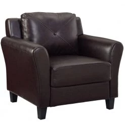 Romeo in Java Faux Leather Chair by Lifestyle Solutions -Basicwise Online Shop java lifestyle solutions accent chairs lshrfs1cp3003r 31 1000