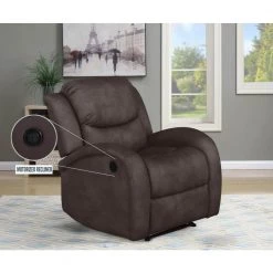 Reflex 20 in. Width Standard Java Fabric 1 Position Recliner by Lifestyle Solutions