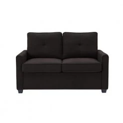 Agusta 30 in. Java Linen 2-Seater Twin Sleeper Convertible Sofa Bed with Slope Arms by Lifestyle Solutions