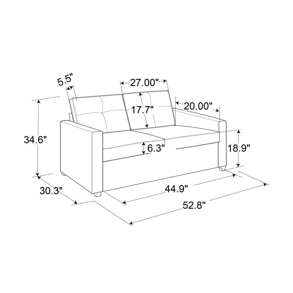 Agusta 30 in. Java Linen 2-Seater Twin Sleeper Convertible Sofa Bed with Slope Arms by Lifestyle Solutions 9 Agusta 30 in. Java Linen 2-Seater Twin Sleeper Convertible Sofa Bed with Slope Arms by Lifestyle Solutions - Image 9