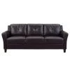 Romeo 31.5 in. Java Faux Leather Microfiber 3-Seater English Rolled Arm Sofa with Removable Cushions by Lifestyle Solutions