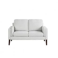 Naik Collection 31.8 Light Gray Loveseat with Polyester Upholstered Straight Arms by Lifestyle Solutions