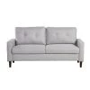 Leon Sofa Collection 33.1 in. Straight Arm Polyester Modern Straight Sofa in Light Gray by Lifestyle Solutions