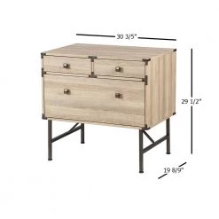 Langer 30.6 in. Light Oak 3-Drawer Lateral File Cabinet by SAINT BIRCH -Basicwise Online Shop light oak saint birch file cabinets sbsf4006lflo 1f 1000