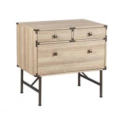 Langer 30.6 in. Light Oak 3-Drawer Lateral File Cabinet by SAINT BIRCH