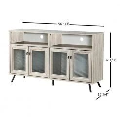 Hayes 56.34 in. Light Oak TV Stand Fits TV's up to 60 in. by SAINT BIRCH -Basicwise Online Shop light oak saint birch tv stands sbhy7126aclo 1f 1000