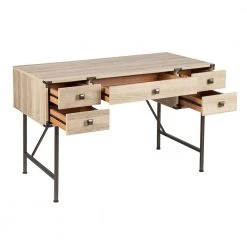 Langer 47.3 in. Light Oak Writing Desk by SAINT BIRCH -Basicwise Online Shop light oak saint birch writing desks sbsf1206wdlo 77 1000