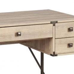 Langer 47.3 in. Light Oak Writing Desk by SAINT BIRCH -Basicwise Online Shop light oak saint birch writing desks sbsf1206wdlo fa 1000