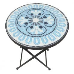 Lori 14 in. Multi-Colored 22 in. Round Tile End Table by SAINT BIRCH -Basicwise Online Shop multi colored saint birch end side tables sbshomt002 44 1000