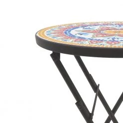 Lori 14 in. Multi-Colored 22 in. Round Tile End Table by SAINT BIRCH -Basicwise Online Shop multi colored saint birch end side tables sbshomt003 c3 1000