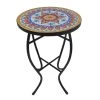 Lori 14 in. Multi-Colored 21 in. Round Tile End Table by SAINT BIRCH
