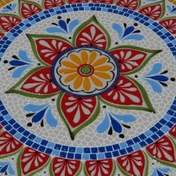 Lori 14 in. Multi-Colored 21 in. Round Tile End Table by SAINT BIRCH -Basicwise Online Shop multi colored saint birch end side tables sbshomt006 c3 1000