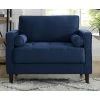 Lillith Navy Blue Mid Century Modern Chair by Lifestyle Solutions