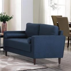 Lillith 31.1 in. Navy Blue Polyester 2-Seater Loveseat with Square Arms by Lifestyle Solutions 9 Lillith 31.1 in. Navy Blue Polyester 2-Seater Loveseat with Square Arms by Lifestyle Solutions -Basicwise Online Shop navy blue lifestyle solutions loveseats lk lgfsp2gu3051 31 1000