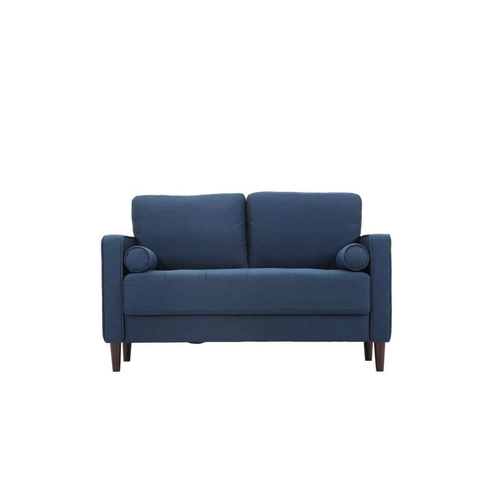 Lillith 31.1 in. Navy Blue Polyester 2-Seater Loveseat with Square Arms by Lifestyle Solutions 1 Lillith 31.1 in. Navy Blue Polyester 2-Seater Loveseat with Square Arms by Lifestyle Solutions
