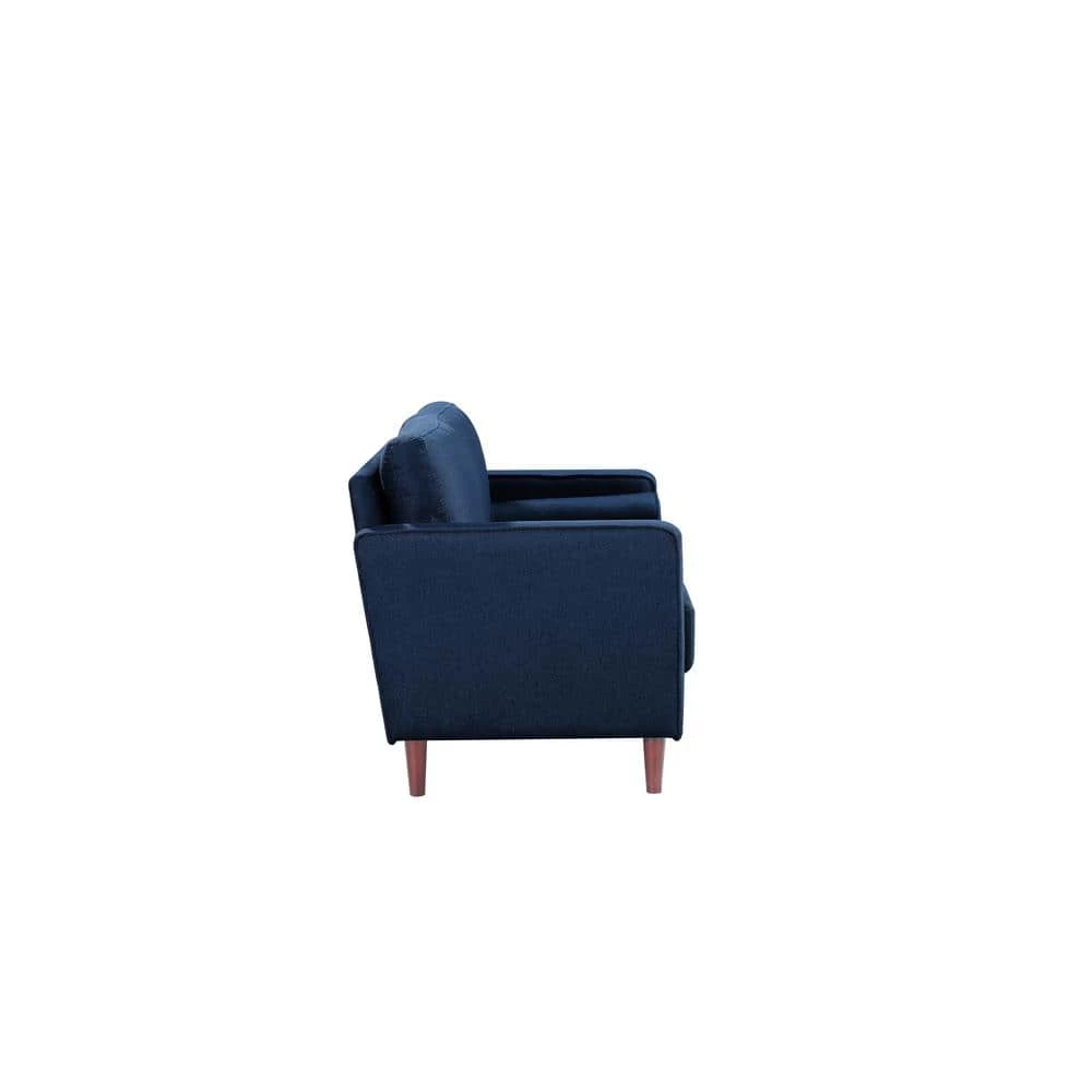 Lillith 31.1 in. Navy Blue Polyester 2-Seater Loveseat with Square Arms by Lifestyle Solutions 2 Lillith 31.1 in. Navy Blue Polyester 2-Seater Loveseat with Square Arms by Lifestyle Solutions - Image 2