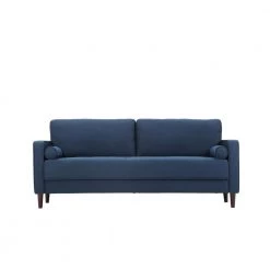 Lillith 31.1 in. Navy Blue Polyester 4-Seater Tuxedo Sofa with Square Arms by Lifestyle Solutions