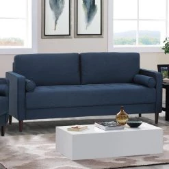 Lillith 31.1 in. Navy Blue Polyester 4-Seater Tuxedo Sofa with Square Arms by Lifestyle Solutions -Basicwise Online Shop navy blue lifestyle solutions sofas couches lk lgfsp3gu3051 a0 1000