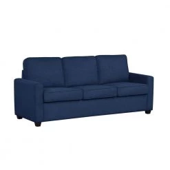 Jen 80 in. W Navy Upholstered Queen Sleeper Sofabed by Lifestyle Solutions