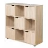 9-Cube Oak Wooden Organizer With 5-Enclosed Doors and 4-Shelves by Basicwise
