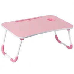 Pink Bed Tray Laptop Foldable Table, Kids Lap Desk Homework Table by Basicwise