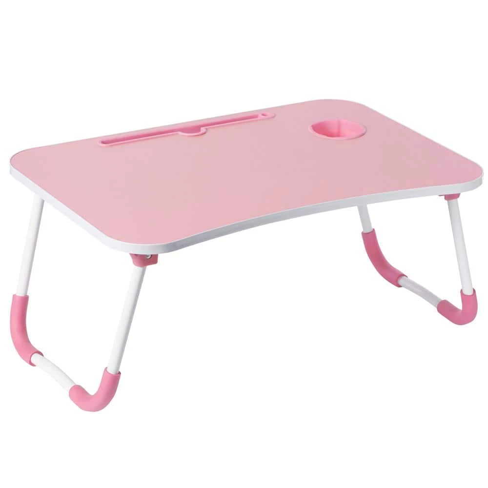Pink Bed Tray Laptop Foldable Table, Kids Lap Desk Homework Table by Basicwise 1 Pink Bed Tray Laptop Foldable Table, Kids Lap Desk Homework Table by Basicwise