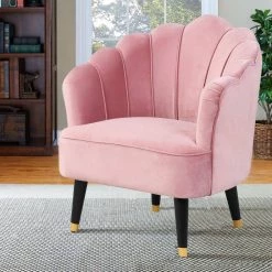 Jenna Accent Chair in Pink by Lifestyle Solutions -Basicwise Online Shop pink lifestyle solutions accent chairs lifestyle solutions 31 1000