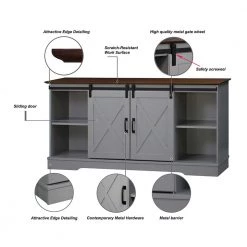 Terry 56 in. Rosewook Grain Cape Code Gray Tv Stand Fits TV's up to 56 in. by SAINT BIRCH -Basicwise Online Shop rosewook grain and cape code gray saint birch tv stands sbfl7122tvrg 4f 1000