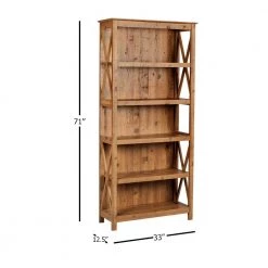 Houston 71 in. Rustic Brown 5-Shelf Standard Bookcase by SAINT BIRCH -Basicwise Online Shop rustic brown saint birch bookcases bookshelves sbas3102bkrb 1f 1000