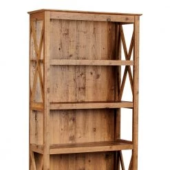 Houston 71 in. Rustic Brown 5-Shelf Standard Bookcase by SAINT BIRCH -Basicwise Online Shop rustic brown saint birch bookcases bookshelves sbas3102bkrb c3 1000