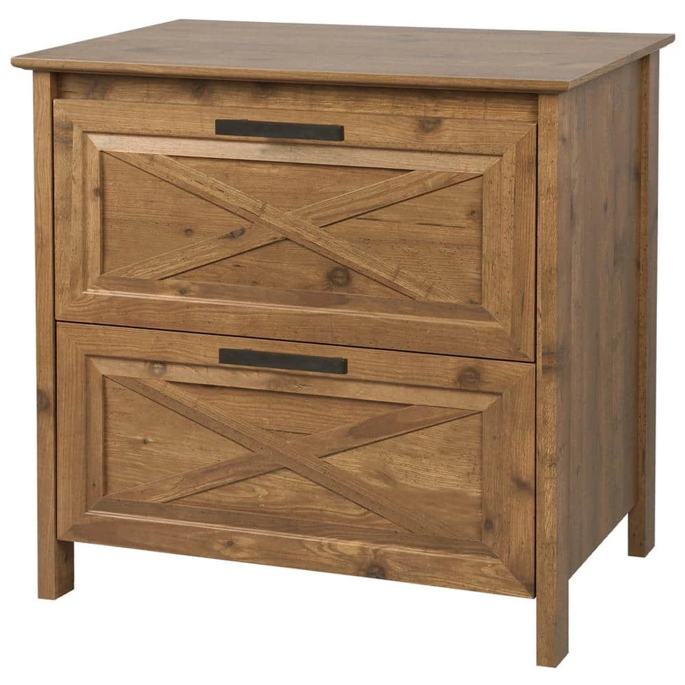 Houston Rustic Brown 2-Drawer Lateral File Cabinet by SAINT BIRCH 2 Houston Rustic Brown 2-Drawer Lateral File Cabinet by SAINT BIRCH - Image 2
