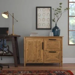 Houston Rustic Brown Lateral File Cabinet with 1-Door and 2-Drawers by SAINT BIRCH -Basicwise Online Shop rustic brown saint birch file cabinets sbsf4202fcrb 31 1000