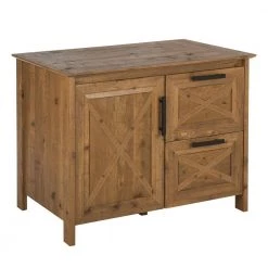 Houston Rustic Brown Lateral File Cabinet with 1-Door and 2-Drawers by SAINT BIRCH