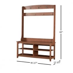 Salisbury 49.3 in. Rustic Brown Hall Tree and Shoe Bench by SAINT BIRCH 10 Salisbury 49.3 in. Rustic Brown Hall Tree and Shoe Bench by SAINT BIRCH -Basicwise Online Shop rustic brown saint birch hall trees sbgm8221htbm 1f 1000