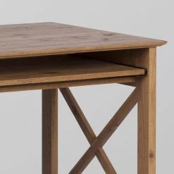 Houston 47.24 in. Rustic Brown Writing Desk by SAINT BIRCH -Basicwise Online Shop rustic brown saint birch writing desks sbsf1202wdrb 1f 1000