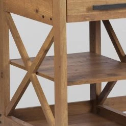 Houston 47.24 in. Rustic Brown Writing Desk by SAINT BIRCH -Basicwise Online Shop rustic brown saint birch writing desks sbsf1202wdrb 44 1000