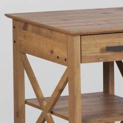 Houston 47.24 in. Rustic Brown Writing Desk by SAINT BIRCH -Basicwise Online Shop rustic brown saint birch writing desks sbsf1202wdrb 4f 1000