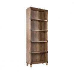 Cambridge 71 in. Rustic Oak 5-Shelf Standard Bookcase by SAINT BIRCH