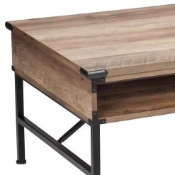 Cambridge 3- Piece Rustic Oak Rectangle Wood Top Coffee Table Set (1 Coffee x 2 End Tables) by SAINT BIRCH 15 Cambridge 3- Piece Rustic Oak Rectangle Wood Top Coffee Table Set (1 Coffee x 2 End Tables) by SAINT BIRCH -Basicwise Online Shop rustic oak saint birch coffee tables sbof86018701 fa 1000