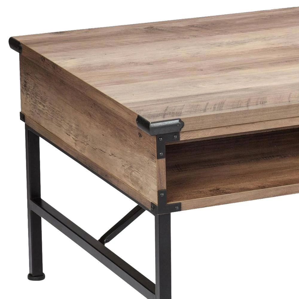 Cambridge 3- Piece Rustic Oak Rectangle Wood Top Coffee Table Set (1 Coffee x 2 End Tables) by SAINT BIRCH 7 Cambridge 3- Piece Rustic Oak Rectangle Wood Top Coffee Table Set (1 Coffee x 2 End Tables) by SAINT BIRCH - Image 7