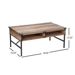 Cambridge Rustic Oak Coffee Table by SAINT BIRCH -Basicwise Online Shop rustic oak saint birch coffee tables sbof8601ctro 1f 1000
