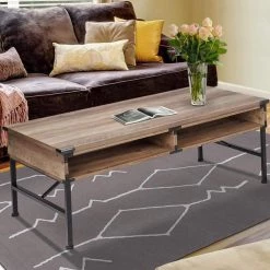 Cambridge Rustic Oak Coffee Table by SAINT BIRCH -Basicwise Online Shop rustic oak saint birch coffee tables sbof8601ctro 31 1000