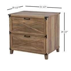2-Drawer Cambridge 31.5 in. Rustic Oak Decorative Lateral File Cabinet by SAINT BIRCH 12 2-Drawer Cambridge 31.5 in. Rustic Oak Decorative Lateral File Cabinet by SAINT BIRCH -Basicwise Online Shop rustic oak saint birch file cabinets sbof4501lfro 1f 1000