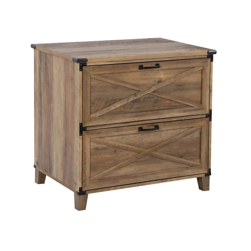 2-Drawer Cambridge 31.5 in. Rustic Oak Decorative Lateral File Cabinet by SAINT BIRCH 1 2-Drawer Cambridge 31.5 in. Rustic Oak Decorative Lateral File Cabinet by SAINT BIRCH
