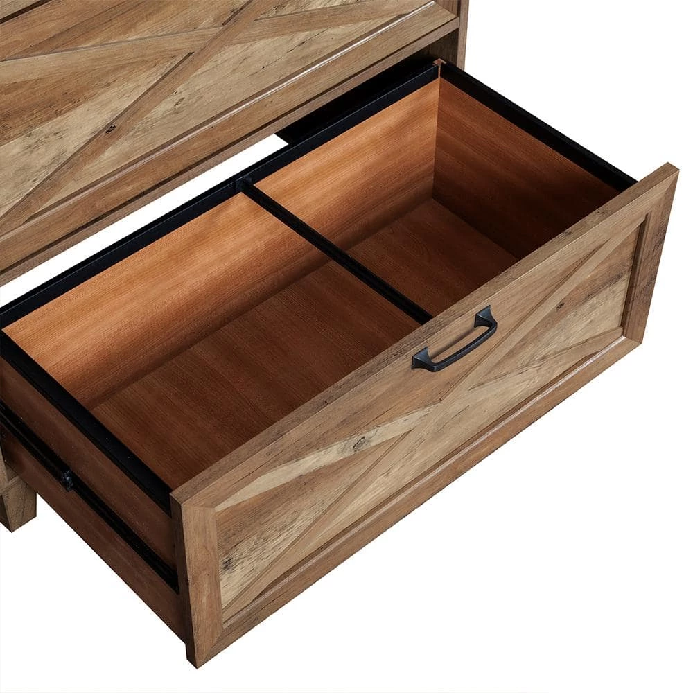 2-Drawer Cambridge 31.5 in. Rustic Oak Decorative Lateral File Cabinet by SAINT BIRCH 3 2-Drawer Cambridge 31.5 in. Rustic Oak Decorative Lateral File Cabinet by SAINT BIRCH - Image 3