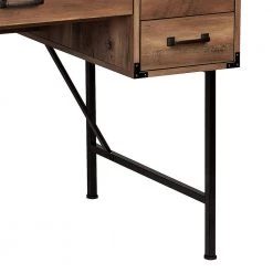 Cambridge 47.2 in. Rustic Oak Writing Desk by SAINT BIRCH -Basicwise Online Shop rustic oak saint birch writing desks sbof1201wdro fa 1000