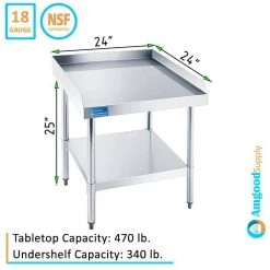 24 in. x 24 in. Stainless Steel Equipment Stand. Kitchen Utility Table . Heavy Duty, Commercial Grade, NSF. by AMGOOD -Basicwise Online Shop stainless steel amgood kitchen prep tables amg es 2424 66 1000