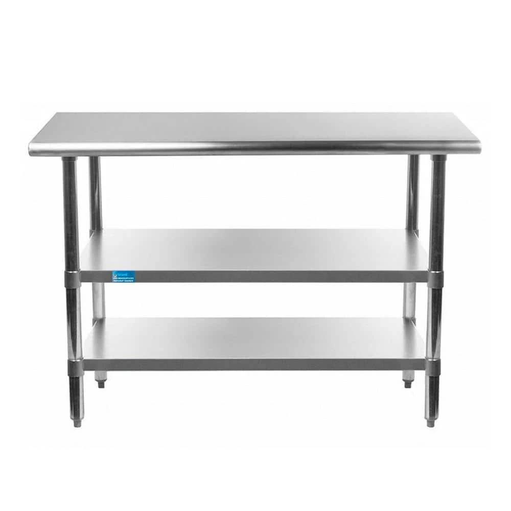 14 in. x 30 in. Stainless Steel Kitchen Utility Table with 2 Adjustable Shelves Metal Prep Table by AMGOOD 1 14 in. x 30 in. Stainless Steel Kitchen Utility Table with 2 Adjustable Shelves Metal Prep Table by AMGOOD